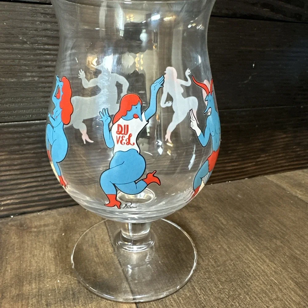 Duvel Tulip Beer Glass Limited Edition 2010 by Artist Piet‎ Parra Signed ~Etched